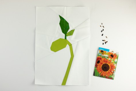 bean sprout foundation paper pieced quilt block pattern